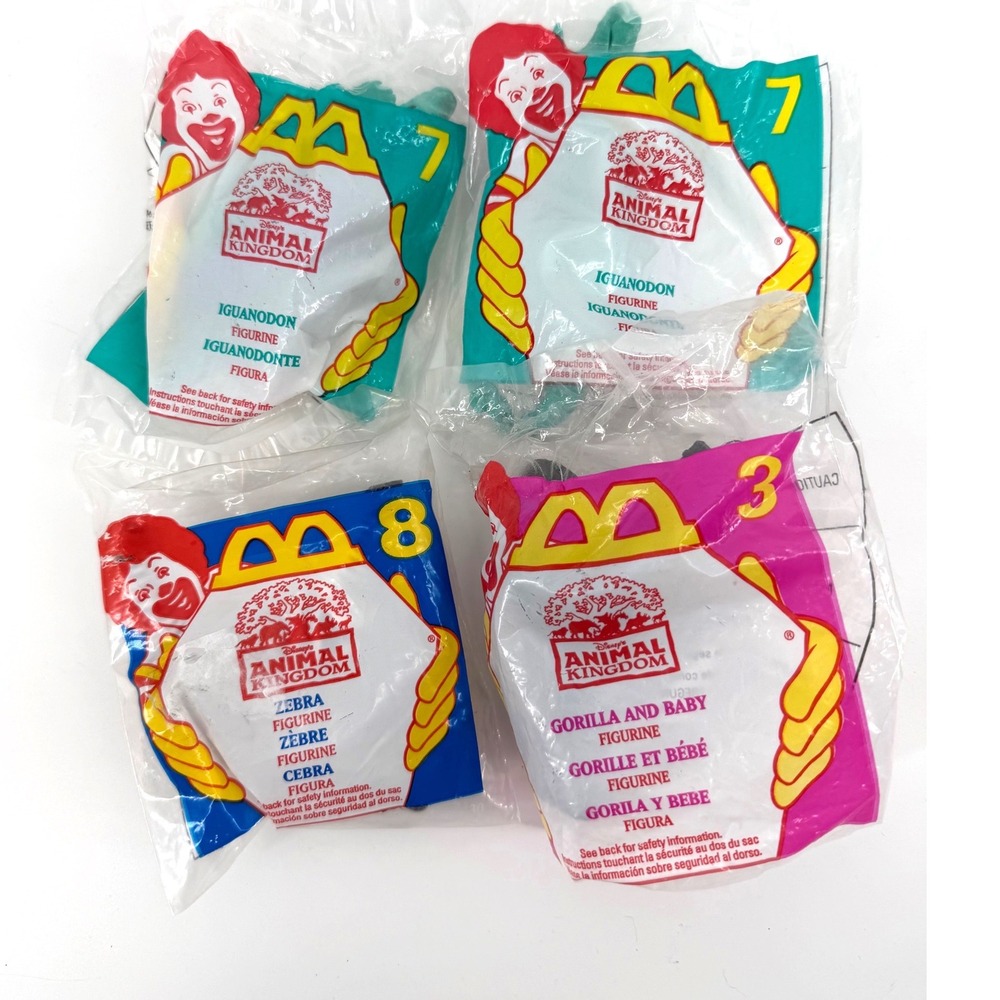 Vintage 1998 McDonalds Happy Meal Disney Animal Kingdom Toys Lot 4 Sealed New